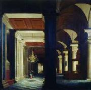 Daniel Ridgway Knight Interior of a church china oil painting artist